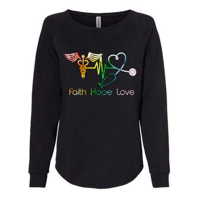 Faith Hope Love Nurse Womens California Wash Sweatshirt