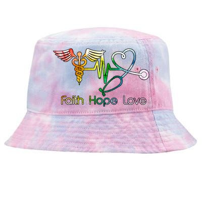 Faith Hope Love Nurse Tie-Dyed Bucket Hat