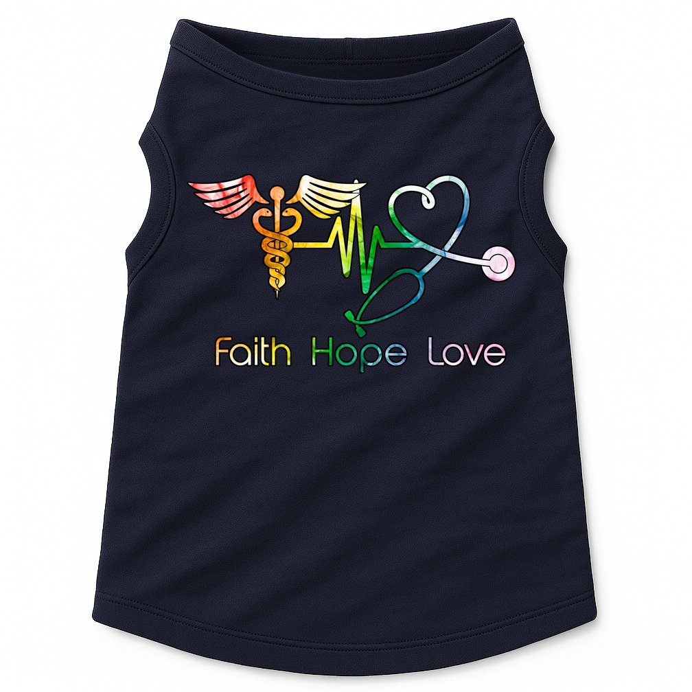 Faith Hope Love Nurse Doggie Tank