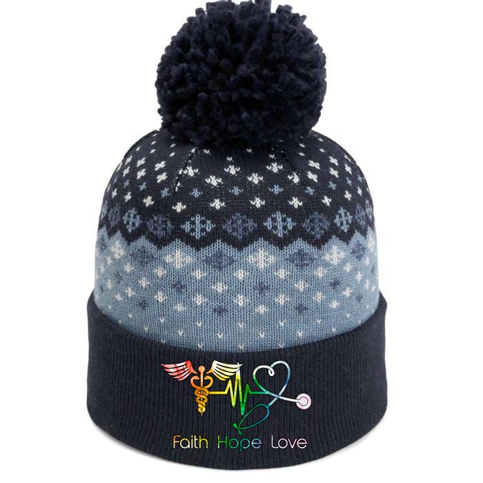 Faith Hope Love Nurse The Baniff Cuffed Pom Beanie