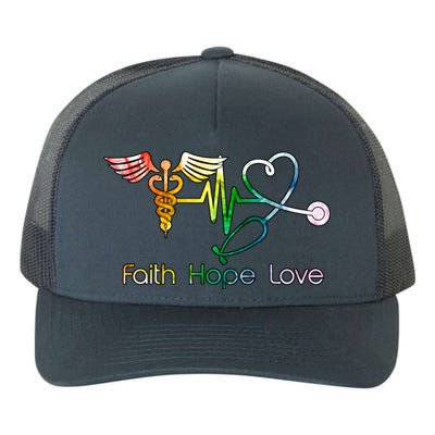 Faith Hope Love Nurse Yupoong Adult 5-Panel Trucker Hat