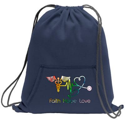 Faith Hope Love Nurse Sweatshirt Cinch Pack Bag