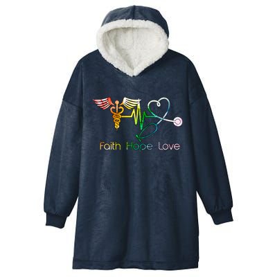 Faith Hope Love Nurse Hooded Wearable Blanket