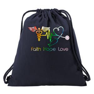 Faith Hope Love Nurse Drawstring Bag