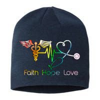 Faith Hope Love Nurse Sustainable Beanie