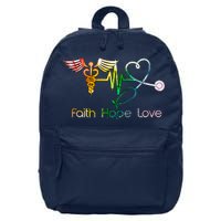 Faith Hope Love Nurse 16 in Basic Backpack