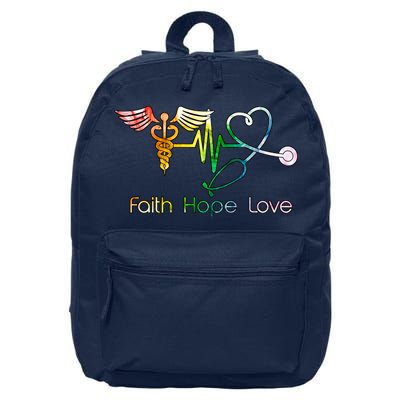 Faith Hope Love Nurse 16 in Basic Backpack