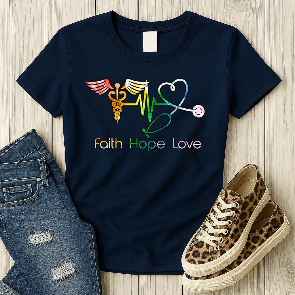 Faith Hope Love Nurse Womens T-Shirt