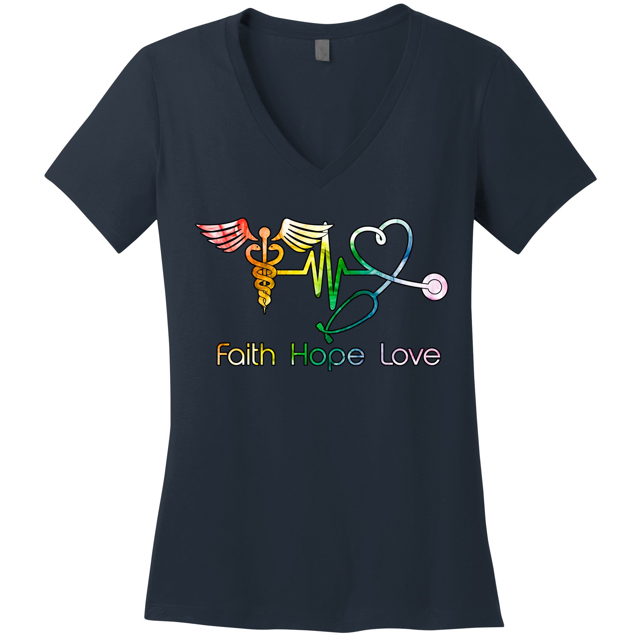Faith Hope Love Nurse Women's V-Neck T-Shirt