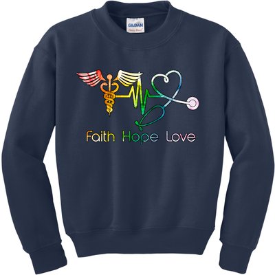 Faith Hope Love Nurse Kids Sweatshirt