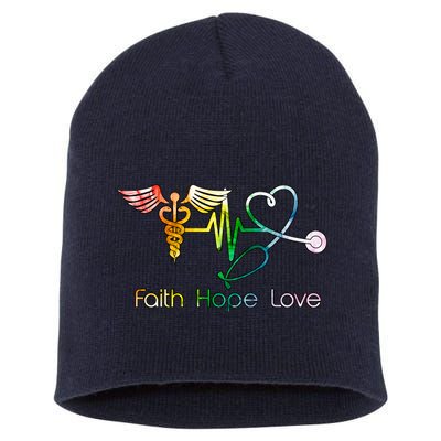 Faith Hope Love Nurse Short Acrylic Beanie