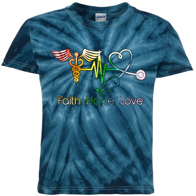 Faith Hope Love Nurse Kids Tie-Dye T-Shirt