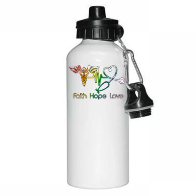 Faith Hope Love Nurse Aluminum Water Bottle