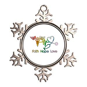 Faith Hope Love Nurse Metallic Star Ornament