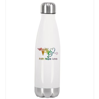 Faith Hope Love Nurse Stainless Steel Insulated Water Bottle