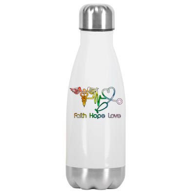 Faith Hope Love Nurse Stainless Steel Insulated Water Bottle