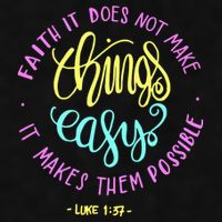 Faith It Does Not Make Things Easy It Makes Them Possible Luke Ladies PosiCharge Tri-Blend Wicking Tank