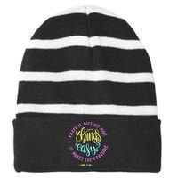 Faith It Does Not Make Things Easy It Makes Them Possible Luke Striped Beanie with Solid Band