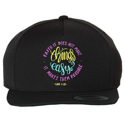 Faith It Does Not Make Things Easy It Makes Them Possible Luke Wool Snapback Cap