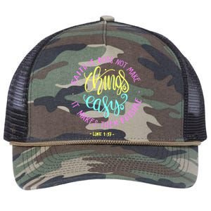 Faith It Does Not Make Things Easy It Makes Them Possible Luke Retro Rope Trucker Hat Cap