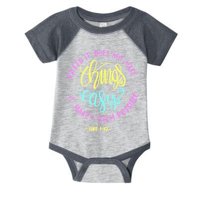 Faith It Does Not Make Things Easy It Makes Them Possible Luke Infant Baby Jersey Bodysuit