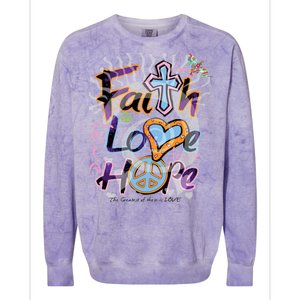 Faith Love Hope Colorblast Crewneck Sweatshirt