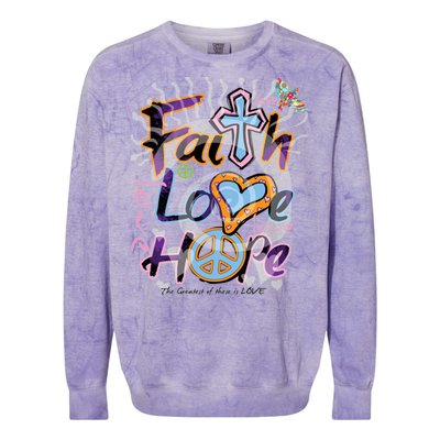 Faith Love Hope Colorblast Crewneck Sweatshirt