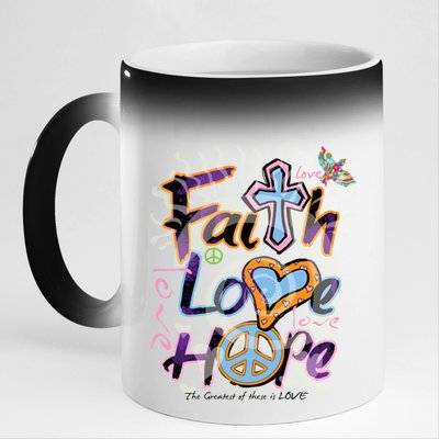 Faith Love Hope 11oz Black Color Changing Mug