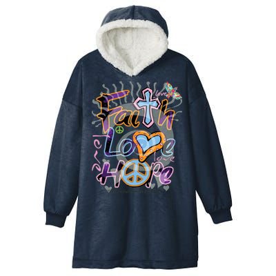 Faith Love Hope Hooded Wearable Blanket