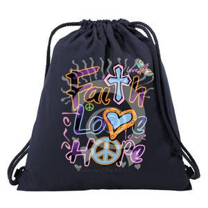 Faith Love Hope Drawstring Bag