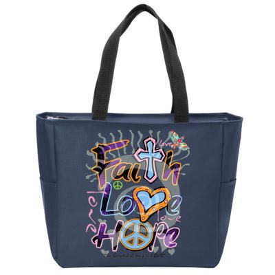 Faith Love Hope Zip Tote Bag