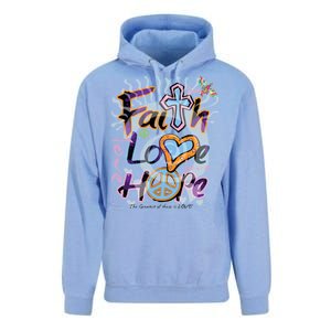 Faith Love Hope Unisex Surf Hoodie