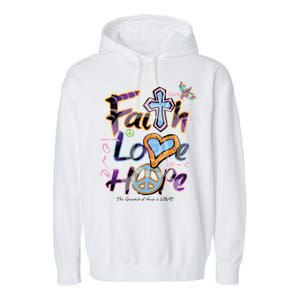 Faith Love Hope Garment-Dyed Fleece Hoodie