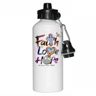 Faith Love Hope Aluminum Water Bottle