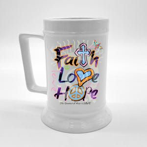 Faith Love Hope Beer Stein