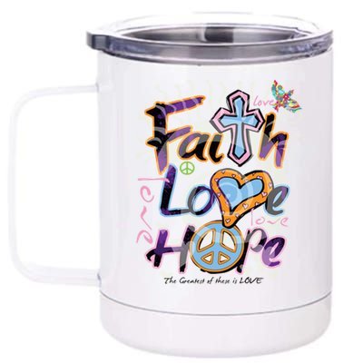 Faith Love Hope 12 oz Stainless Steel Tumbler Cup