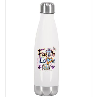 Faith Love Hope Stainless Steel Insulated Water Bottle