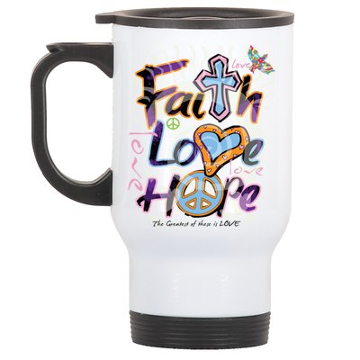 Faith Love Hope Stainless Steel Travel Mug