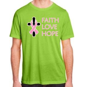 Faith Love Hope Breast Cancer Ribbon Cross Adult ChromaSoft Performance T-Shirt