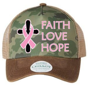 Faith Love Hope Breast Cancer Ribbon Cross Legacy Tie Dye Trucker Hat