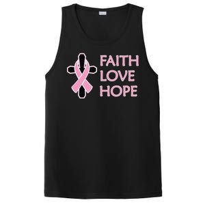 Faith Love Hope Breast Cancer Ribbon Cross PosiCharge Competitor Tank