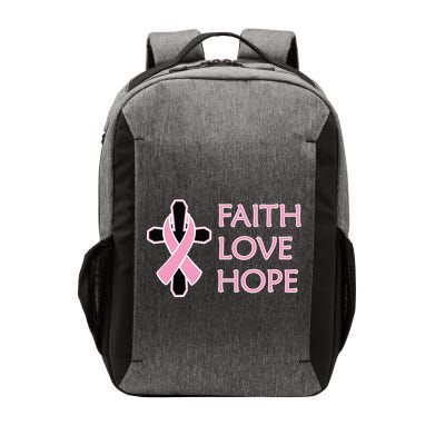 Faith Love Hope Breast Cancer Ribbon Cross Vector Backpack