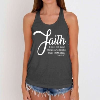 Faith Makes Things Possible  Women's Knotted Racerback Tank