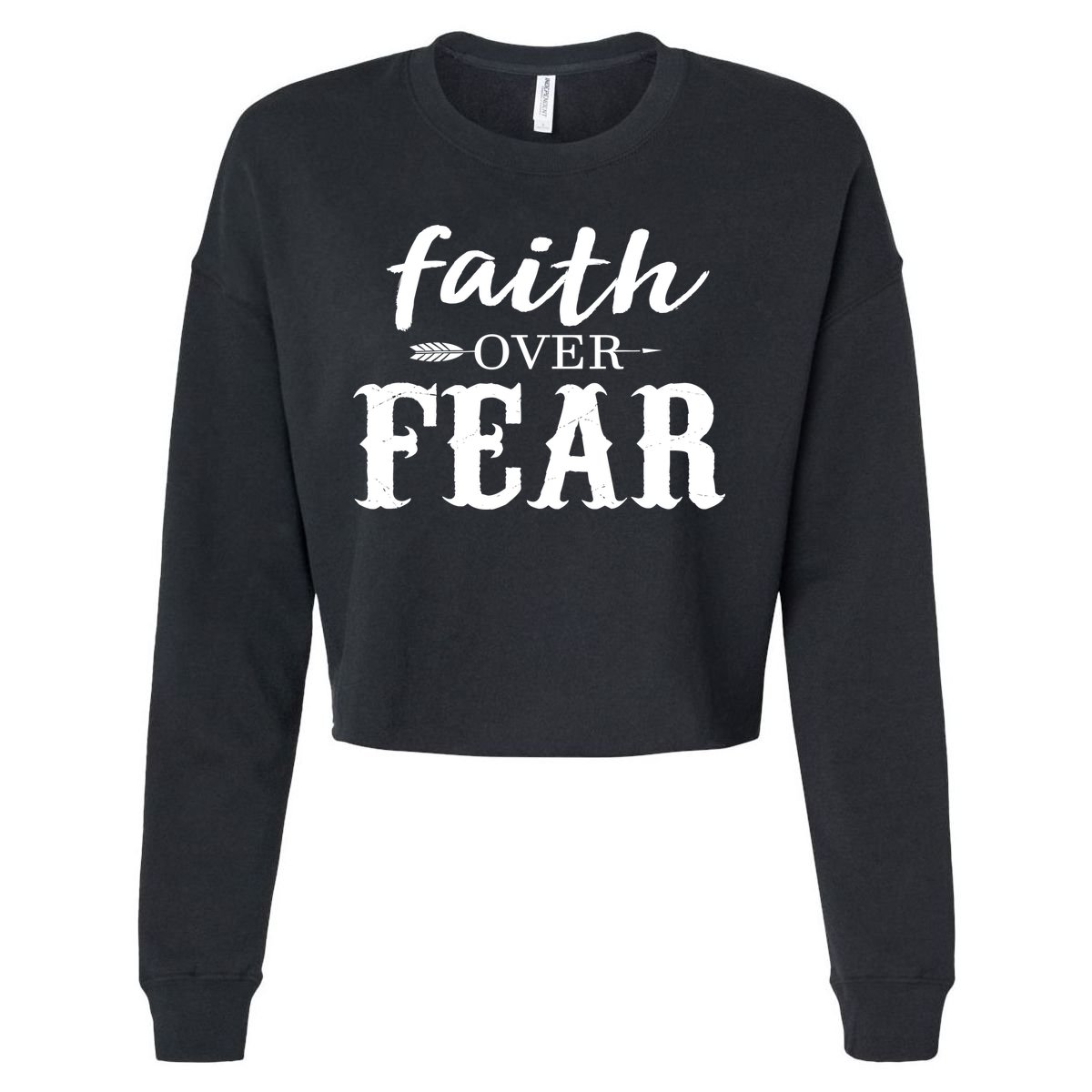 Faith Over Fear Cropped Pullover Crew