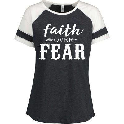 Faith Over Fear Enza Ladies Jersey Colorblock Tee