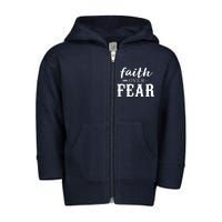 Faith Over Fear Toddler Zip Fleece Hoodie