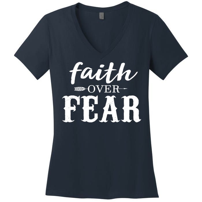 Faith Over Fear Women's V-Neck T-Shirt