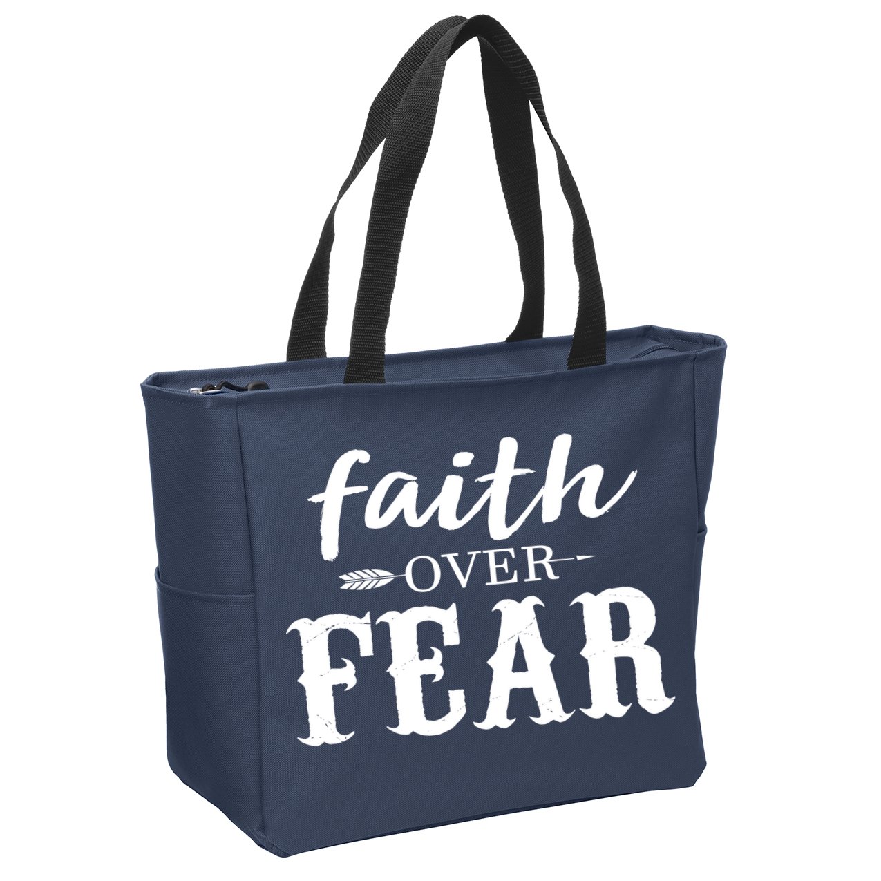 Faith Over Fear Zip Tote Bag