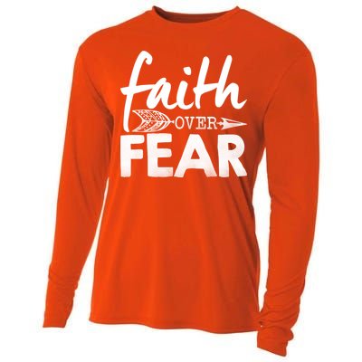 Faith Over Fear Christian Arrow Cooling Performance Long Sleeve Crew