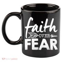 Faith Over Fear Christian Arrow 11oz C Handle Ceramic Mug